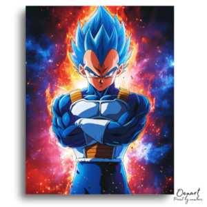 Fiery Blue Warrior Portrait - Paint by Numbers Kit