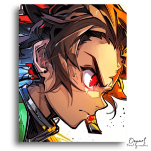 Fiery Gaze Young Warrior - Paint by Numbers Kit