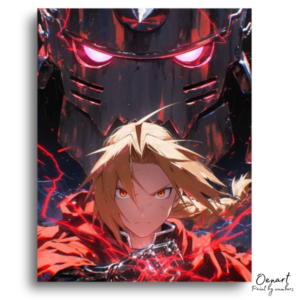 Fiery Red Cloak Duel - Paint by Numbers Kit