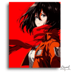 Fiery Red Scarf Gaze - Paint by Numbers Kit