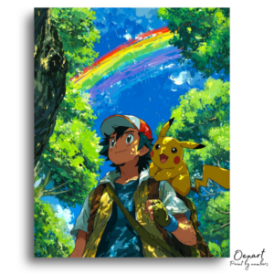 Forest Journey with Rainbow Sky - Paint by Numbers Kit