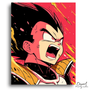 Furious Spiky Hair Warrior - Paint by Numbers Kit