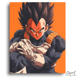 Furious Spiky-Haired Warrior Portrait - Paint by Numbers Kit