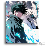 Glowing Man and Spirit Wolf - Paint by Numbers Kit