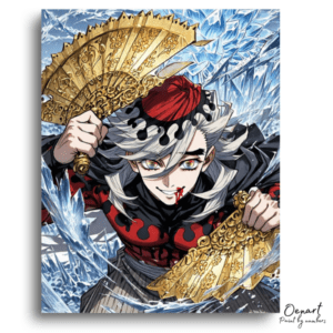 Golden Fan Wielder Amidst Ice - Paint by Numbers Kit