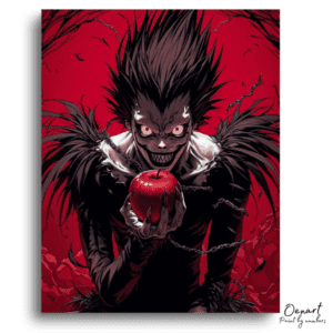 Grinning Fiend with Red Apple - Paint by Numbers Kit