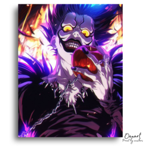 Grinning Spirit Holding Red Apple - Paint by Numbers Kit