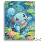 Happy Blue Turtle Water Lily - Paint by Numbers Kit