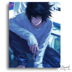 Intense Dark Haired Blue Observer - Paint by Numbers Kit