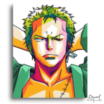 Intense Green-Haired Hero Portrait - Paint by Numbers Kit