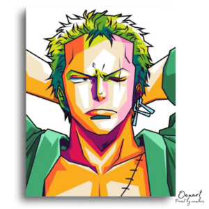 Intense Green-Haired Hero Portrait - Paint by Numbers Kit