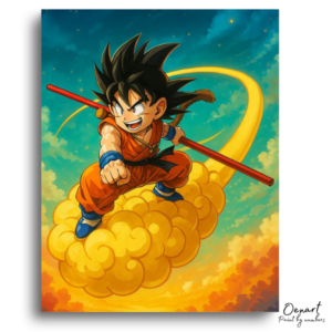 Joyful Rider on Golden Cloud - Paint by Numbers Kit