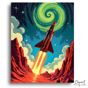 Mars Rocket Launch Adventure - Paint by Numbers Kit