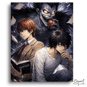 Mysterious Trio, Dark Book & Apple - Paint by Numbers Kit