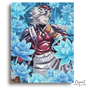 Mystical Figure and Azure Blooms - Paint by Numbers Kit