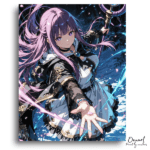 Mystical Girl with Glowing Hand - Paint by Numbers Kit