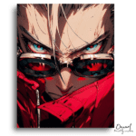 Red Goggles Intense Anime Gaze - Paint by Numbers Kit