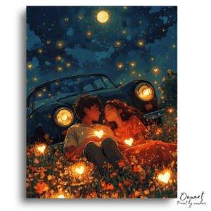 Romantic Moonlight Drive - Paint by Numbers Kit