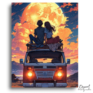 Romantic Moonlit Van Adventure - Paint by Numbers Kit