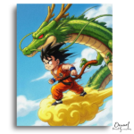 Running Boy and Green Dragon - Paint by Numbers Kit