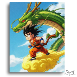 Running Boy and Green Dragon - Paint by Numbers Kit