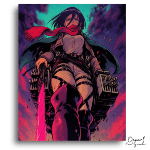 Scarfed Warrior with Neon Blade - Paint by Numbers Kit
