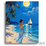 Serene Moonlit Beach Escape - Paint by Numbers Kit