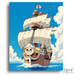 Sheep Head Pirate Ship Sailing - Paint by Numbers Kit