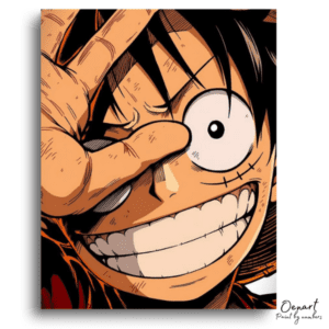 Smiling Boy Peace Sign - Paint by Numbers Kit