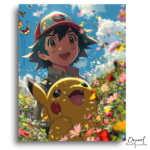 Smiling Boy, Yellow Creature - Paint by Numbers Kit