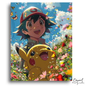 Smiling Boy, Yellow Creature - Paint by Numbers Kit