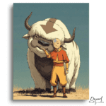 Smiling Boy and Fluffy Beast - Paint by Numbers Kit