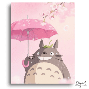 Smiling Forest Spirit Pink Umbrella - Paint by Numbers Kit