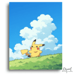 Smiling Yellow Creature on Hill - Paint by Numbers Kit