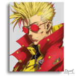Spiky Blonde in Red Trenchcoat - Paint by Numbers Kit