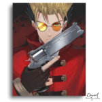 Spiky-Haired Man with Revolver - Paint by Numbers Kit