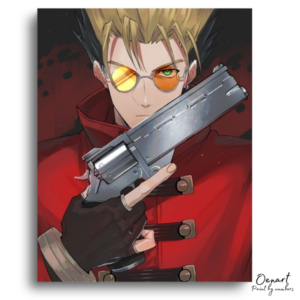 Spiky-Haired Man with Revolver - Paint by Numbers Kit