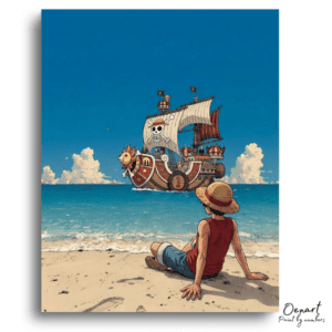 Straw Hat Boy Ocean View - Paint by Numbers Kit