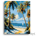 Tropical Paradise Beach - Paint by Numbers Kit