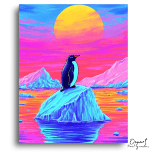 Vibrant Arctic Dream Penguin - Paint by Numbers Kit