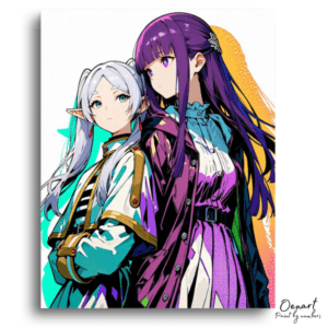 Vibrant Duo Anime Girls - Paint by Numbers Kit