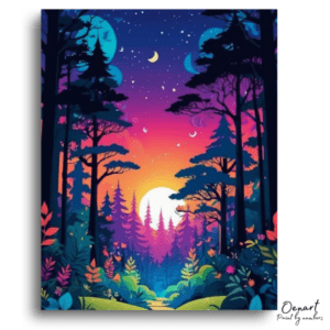 Vibrant Forest Twilight Dream - Paint by Numbers Kit