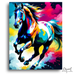Vibrant Galloping Horse Art - Paint by Numbers Kit