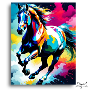Vibrant Galloping Horse Art - Paint by Numbers Kit