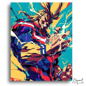 Vibrant Hero Unleashes Lightning - Paint by Numbers Kit