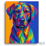 Vibrant Pop Art Dog - Paint by Numbers Kit