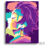 Vibrant Profile with Sun Earring - Paint by Numbers Kit