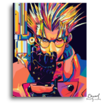 Vibrant Spiky Hair Gun Wielder - Paint by Numbers Kit