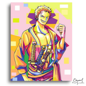 Vibrant Swordsman Ready for Action - Paint by Numbers Kit