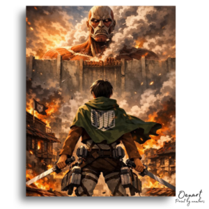 Warrior Faces Giant Threat - Paint by Numbers Kit